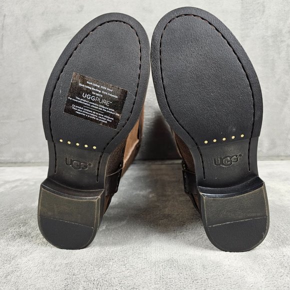 UGG Australia W Dree Boots womens 7.5 suede leather knee high harness - Picture 9 of 12